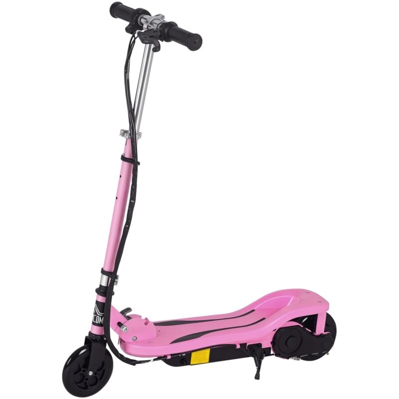 

Patinete Scooter Eléctrico Plegable para Niños y Adolescentes Máx. 50 kg con Altura Ajustable Interruptor de Arranque y Frenos 75x36x82-93 cm - Rosa