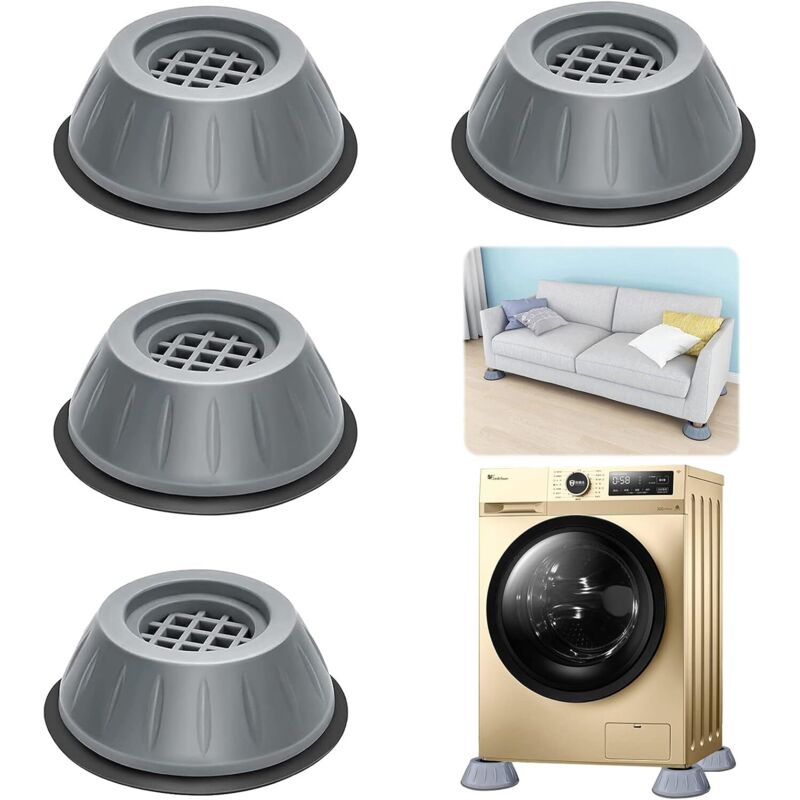 Patins Anti Vibration, 4 Pièces Pieds en Caoutchouc pour Machine à Laver Coussinets Pied de Machine à Laver Tampon Anti-vibration, pour machine à