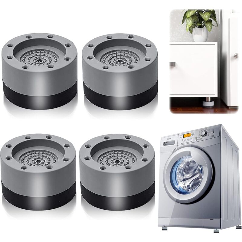 Patins Anti Vibration, 4 Pièces Pieds en Caoutchouc pour Machine à Laver Coussinets Pied de Machine à Laver Tampon Anti-vibration, pour machine à