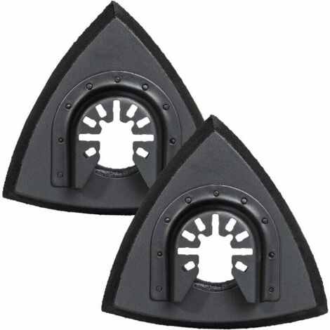 Patins de ponçage triangulaires 80mm - Plateau de ponçage pour outil multifonction oscillant pour ponçage du bois, 2 pièces