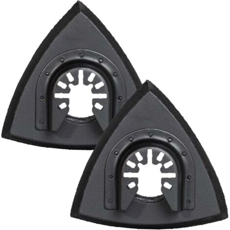 Patins de ponçage triangulaires 80mm - Plateau de ponçage pour outil multifonction oscillant pour ponçage du bois, 2 pièces