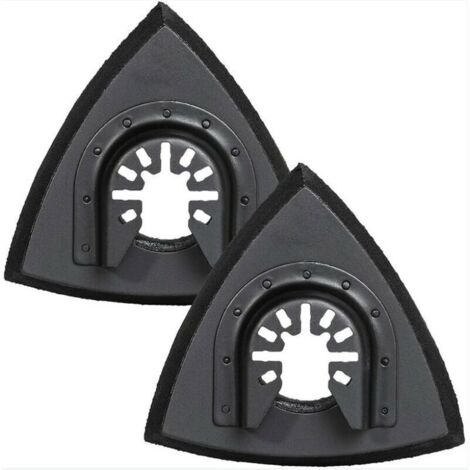 Patins de ponçage triangulaires 90mm - Plateau de ponçage pour outil multifonction oscillant pour ponçage du bois, 2 pièces