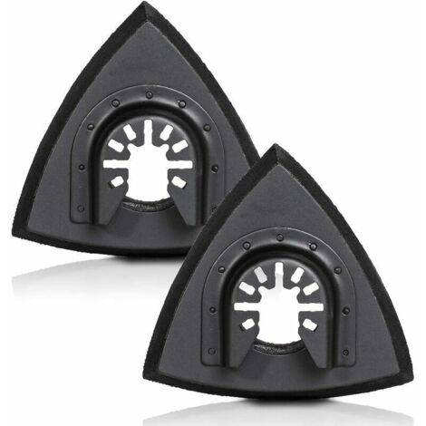 Patins de ponçage triangulaires universels avec bande Velcro – Lot de 2, compatibles avec toutes les ponceuses orbitales et triangulaires