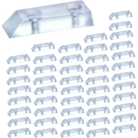 Patins de protection en plastique pour pieds de table, antidérapants, à visser, 48 pièces par paquet, transparents, adaptés aux tapis et aux sols (vis non incluses)