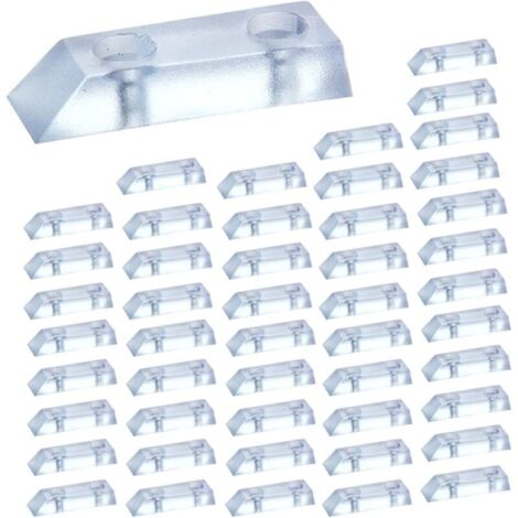 Patins de protection en plastique pour pieds de table, antidérapants, à visser, 48 pièces par paquet, transparents, adaptés aux tapis et aux sols (vis non incluses)