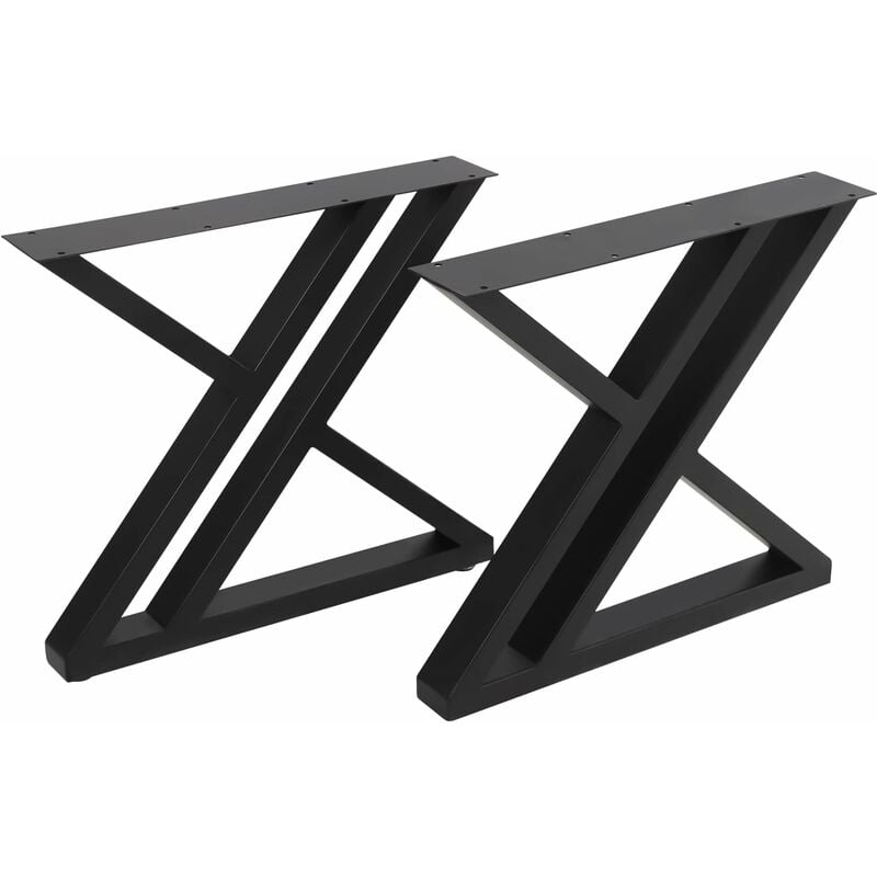 Patins de table pieds de table cadre de table table basse pieds de meubles X-Forme Style pieds de table base de table ensemble en acier enduit de