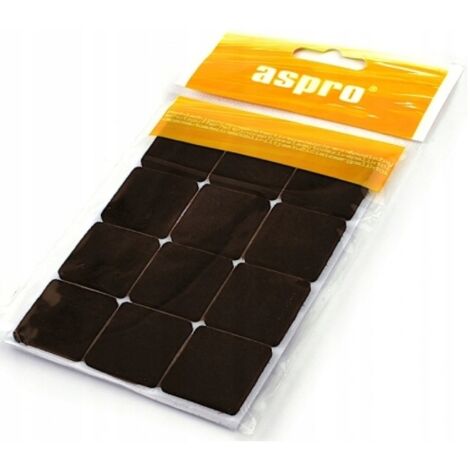 Patins en feutre autocollants marron 2,8x2,8 cm 12 pcs.
