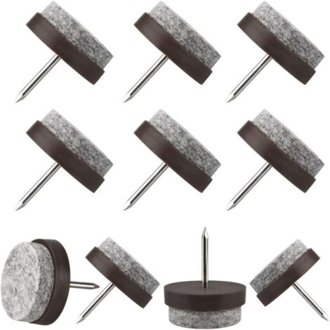 Patins En Feutre - Diamètre 21 mm - Épaisseur 5 mm - Pour Pieds De Chaise Et Meubles - Fixation Par Clou - Lot De 50