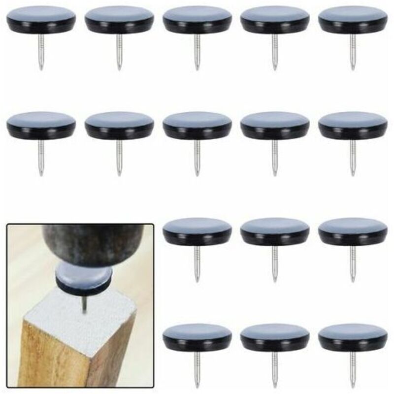 Patins Meubles Lourds Patins Téflon Auto-adhésif Rond avec vis Anti-vibration Patins Glisseurs pour Meubles Bleu/Black Dérapage Super planeurs (16