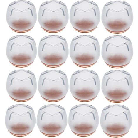 Patins pour meubles 6 Pièces Chaise Casquettes Patins pour Meubles Rond Carré Silicone Protection Plaquettes de Pieds de Meubles Chaise Jambe Caches Housse de Table Rayures Protecteurs (15-20