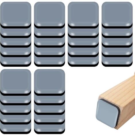 Patins pour Meubles Auto-Adhésifs 30 Pièces Patins en Teflon Patins Glisseurs pour Meubles Lourd Patin de Chaise Téflon pour Canapé Fauteuils (Carrés, 20 x 20 mm)