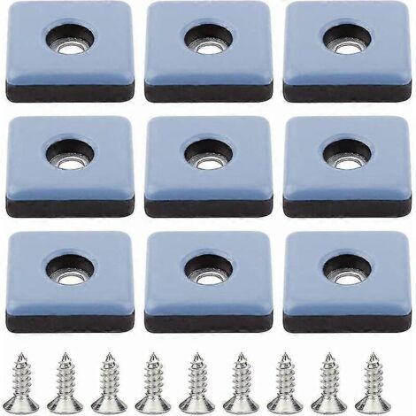 Patins pour meubles, lot de 24 patins en téflon, pieds de chaise de 25 mm avec vis, patins en PTFE, coussinets de protection pour pieds de chaise, pieds de chaise carrés à visser