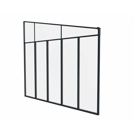 Patio Cover 4 Series Sidewall - Acrylic - L319 x W6.7 x H305 cm - Grey
