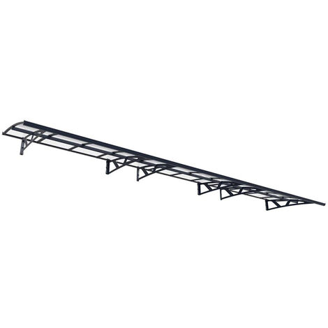 Patio Cover Amsterdam Door Awning Canopy 6690 Clear - Acrylic - L670.5 x W139 x H33 cm - Grey
