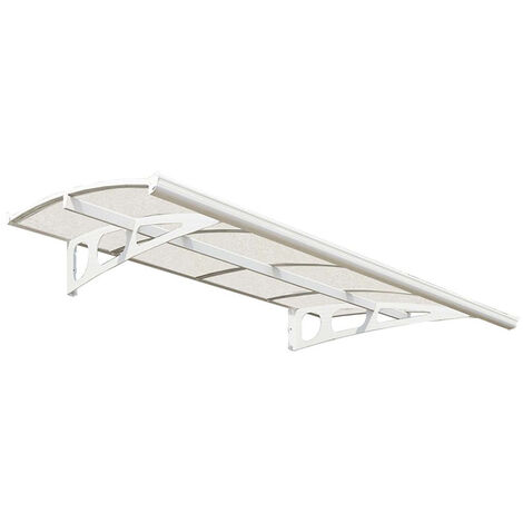 Patio Cover Bordeaux Door Awning Canopy 2230 Clear - Acrylic - L223.5 x W139 x H33 cm - White