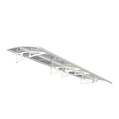 Patio Cover Bordeaux Door Awning Canopy 4460 Clear - Acrylic - L447 x W139 x H33 cm - White