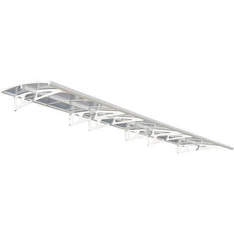 Patio Cover Bordeaux Door Awning Canopy 6690 Clear - Acrylic - L670.5 x W139 x H33 cm - White