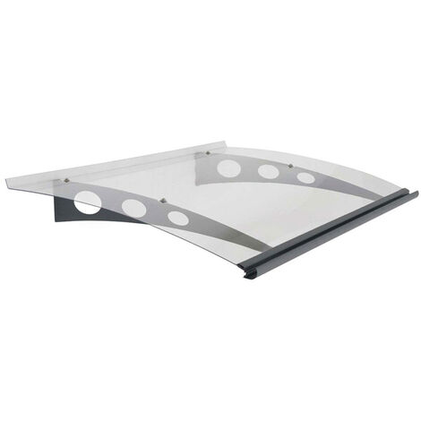 Patio Cover Garamond Door Awning Canopy 1350 Clear - Polycarbonate - L135 x W90.5 x H18.5 cm - Grey