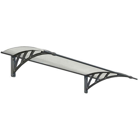 Patio Cover Neo Door Awning Canopy 1350 Twinwall - Polycarbonate - L136.5 x W85.5 x H30 cm - Grey