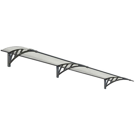 Patio Cover Neo Door Awning Canopy 2700 Twinwall - Polycarbonate - L273 x W85.5 x H30 cm - Grey