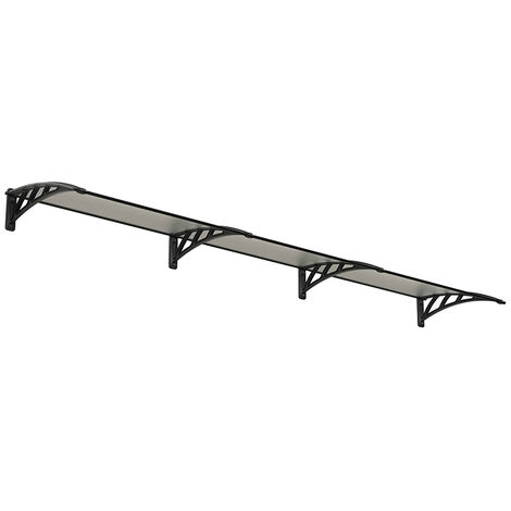 Patio Cover Neo Door Awning Canopy 3540 Twinwall - Polycarbonate - L357 x W76 x H25 cm - Grey