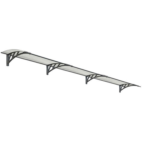 Patio Cover Neo Door Awning Canopy 4050 Twinwall - Polycarbonate - L409.5 x W85.5 x H30 cm - Grey