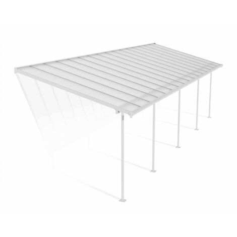 Patio Cover Sierra 3 x 9.15 Clear - Polycarbonate - L924 x W299 x H305 cm - White