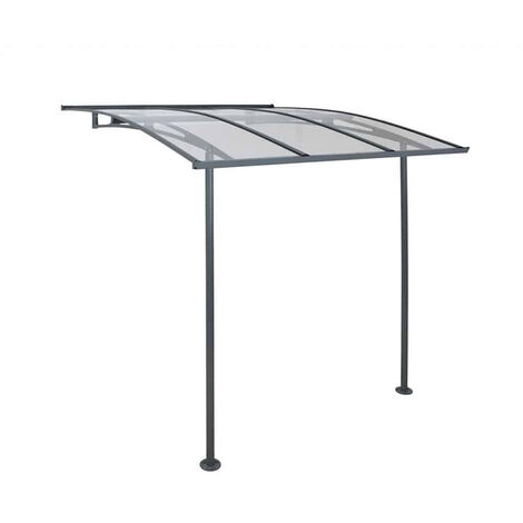 Patio Cover Vega Door Awning Canopy 2000 Clear - Acrylic - L200.5 x W199.6 x H261 cm - Grey