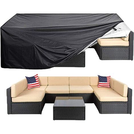 main image of "Patio Furniture Cover Super Large Outdoor Sectional Furniture Set Cover, Table Chair Sofa Covers, Waterproof Dust Proof Anti UV/Wind Protective Cover (124"x63"x29"Furniture Set Cover)"