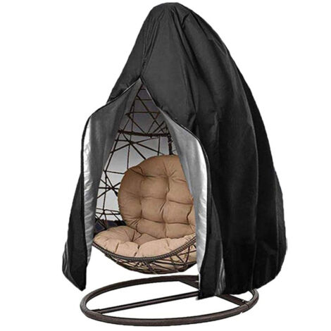 Patio Hanging Chair Cover Outdoor Egg Chair Cover Durable Waterproof Swing Chair Cover Black, L Size 231200cm