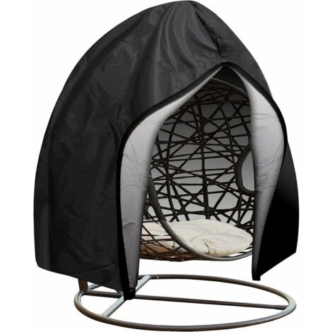Patio Hanging Egg Chair Cover , Waterproof Outdoor Swing Cocoon Egg Chair Cover with Zipper&Drawstring , 210D Oxford Fabric Heavy Duty Windproof Anti-Dust Veranda Garden Furniture Protector 230x200cm