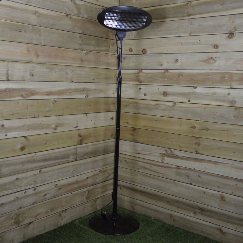 Image of 2.1m Free Standing 2Kw Black Electric Outdoor Garden / Patio Heater