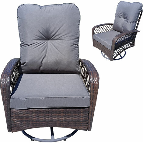 Gray wicker swivel store rocker patio chairs