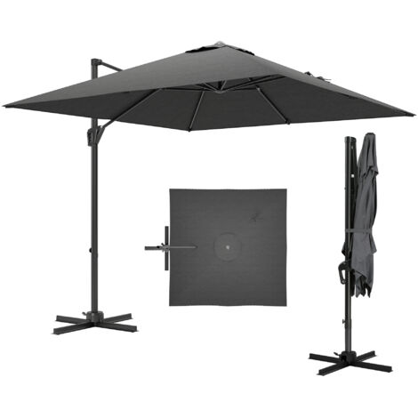 Patio Offset Parasol Umbrella - Dark Grey
