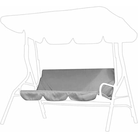 CHOYCLIT Patio Swing Cushion Cover, Swing Seat Cover Replacement for 3 Seat Swing Chair Waterproof Swing Seat Cover for Patio Yard Seat,Grey,150x50x10cm