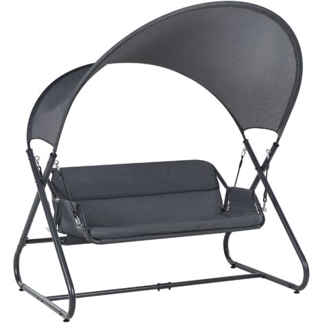 Patio Swing SOLAGNA Metal Dark Grey