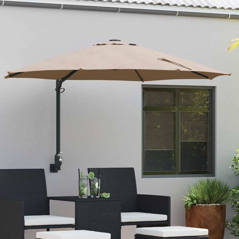 Garden Parasol Taupe And Black 248 X 248 X 148 Cm Vidaxl