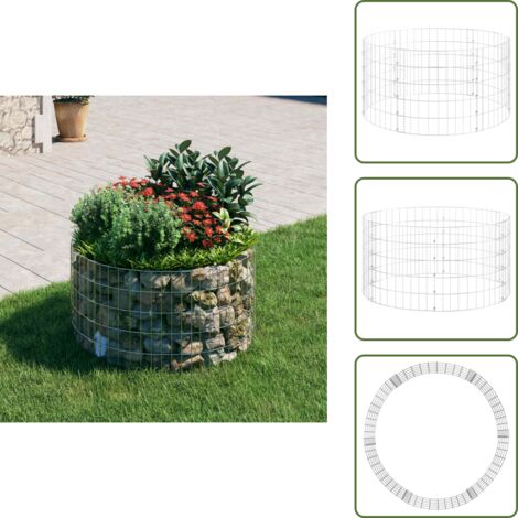 Patio - vidaXL Poste circular de gaviones acero galvanizado Ø100x50 cm - Rocas