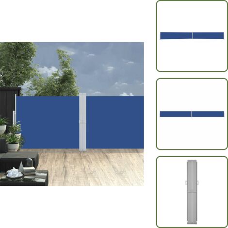 Patio - vidaXL Tenda Laterale Retrattile per Patio 140x1200 cm Blu - Balcone