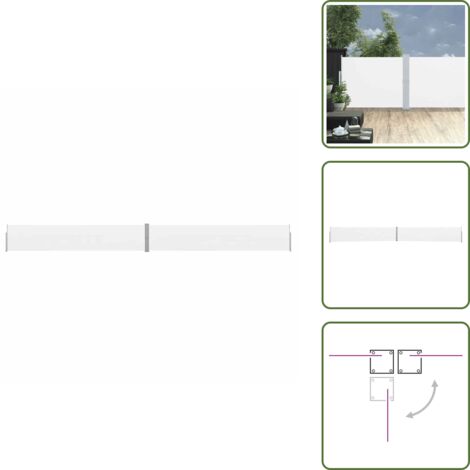 Patio - vidaXL Tenda Laterale Retrattile per Patio 140x1200 cm Crema - Balcone