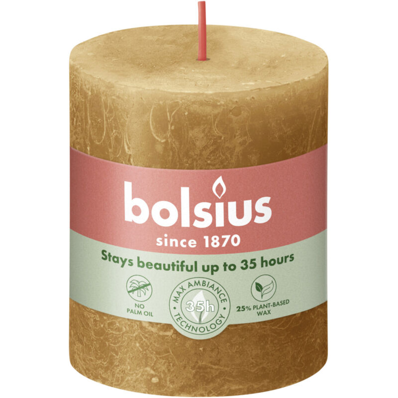 Bolsius Rustik Stumpenkerze 80/68 Mm Gewürzbraun Stumpenkerze