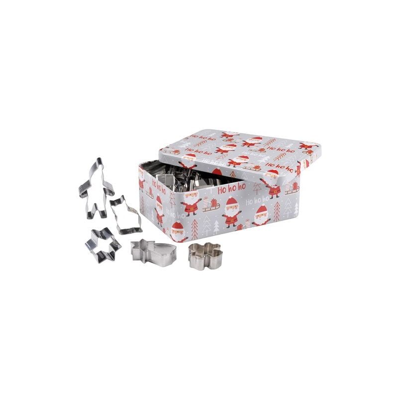 Patisse - boite metal gris 25 decoupoirs decor pere noel