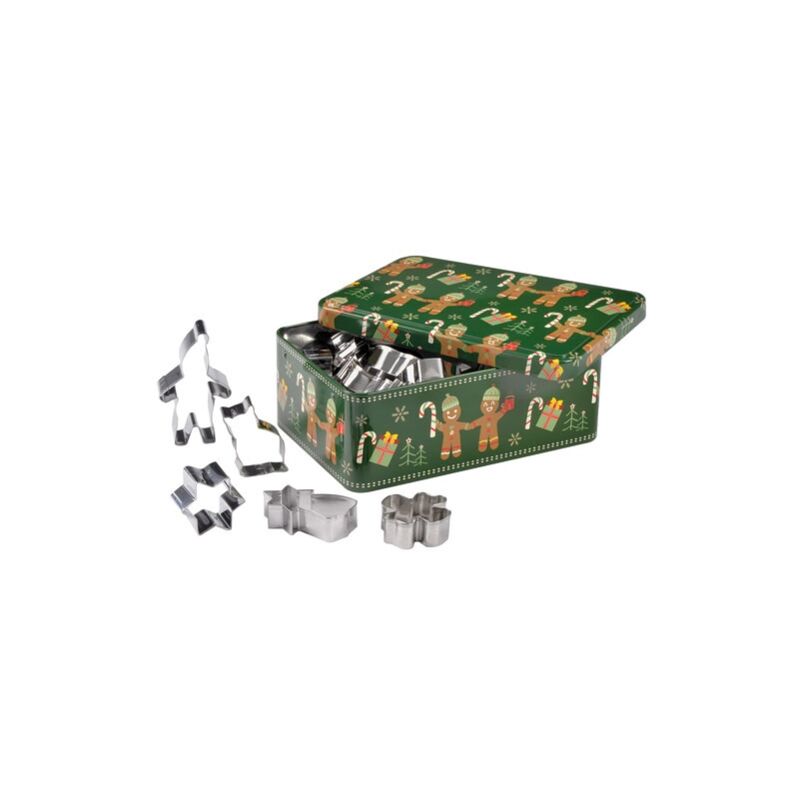 Patisse - boite metal vert 25 decoupoirs decor biscuit