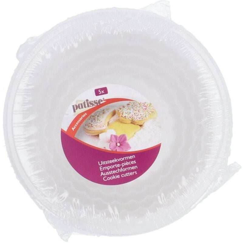 Patisse - Emporte-pièces ronds dentelés 5 pièces, blanc