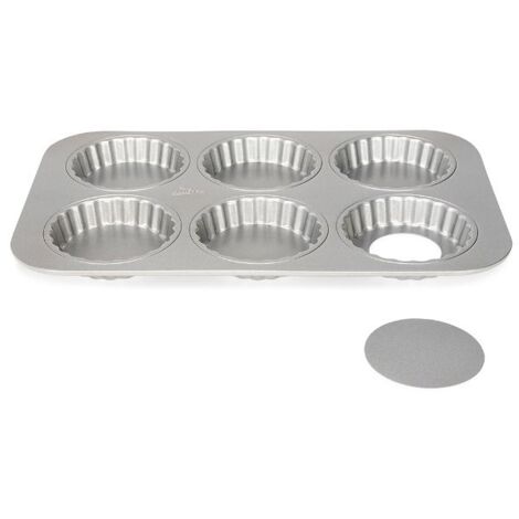 PATISSE - SILVER TOP MOULE 6 TARTELETTES 10CM AMOVIBLE