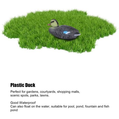 Pato flotante decorativo para jardín, estanque o piscina – 26 cm – Plástico resistente – Decorativo