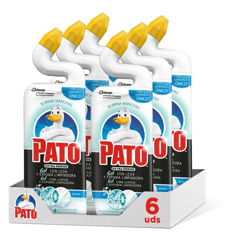 

WC Power Lejia limpiador quitamanchas para inodoro Marine, limpia y perfuma, 750 ml (Pack de 6) - Pato