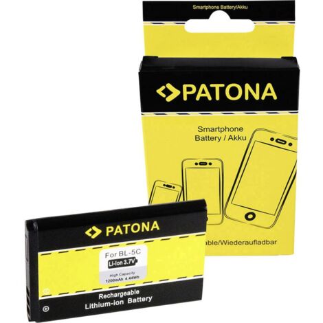 Patona BL-5C 6600/3100/7610/6230 Batterie pour appareil photo Remplace l'accu d'origine BL-5CA, BL-5