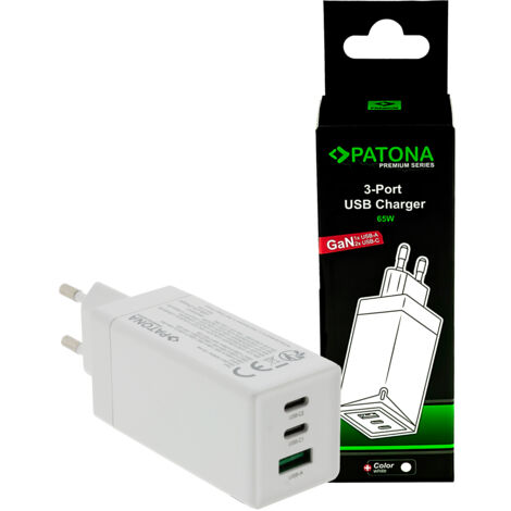 PATONA Premium GaN PD65W Adapter weiß 2xUSB-C 1xUSB-A
