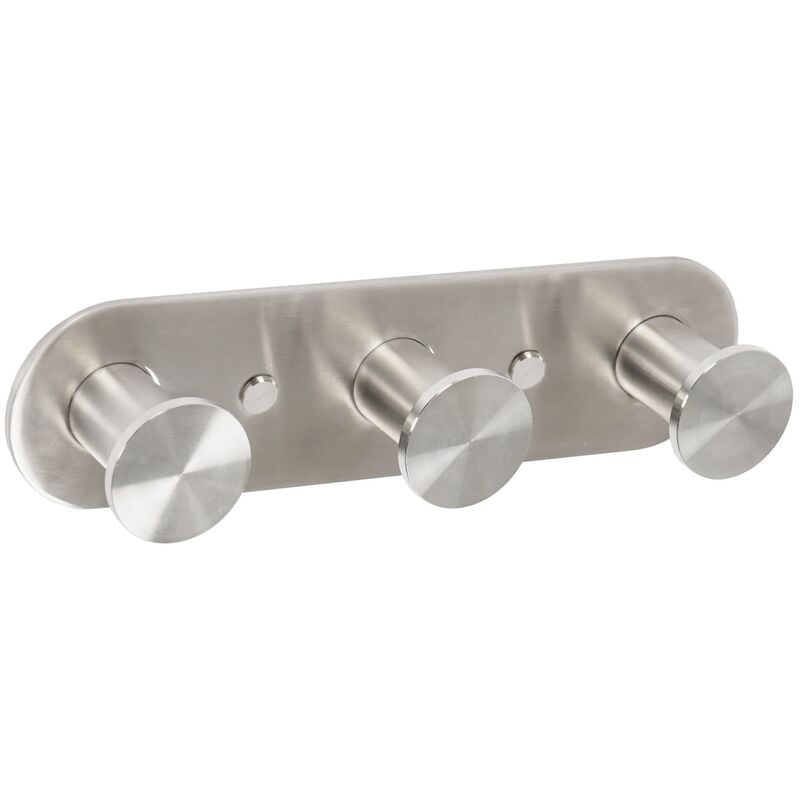 Metaform - patère 3 crochets mural acier brossé en acier inox mod. Blizz